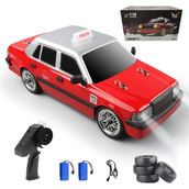 MN Model MN38 1/16 4WD Taxi Uzaktan Kumandalı RC Drift Arabası Led Işıklı Onroad Racing Car w/Gyro 2.4GHZ RTR Kırmızı MN-38