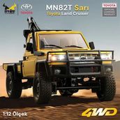 Mn Model MN82T 1/12 Toyota Land Cruiser LC79 4WD Rc Model Crawler Offroad Uzaktan Kumandalı Araba Truck Rtr Lisanslı Sarı+Elektrikli Vinç+Dahili Işık Seti MN-82T
