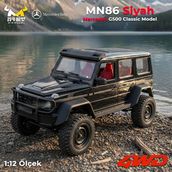 MN Model Mn86 1/12 G-Wagon Mercedes G500 4WD RC Crawler Offroad Uzaktan Kumandalı Araba Arazi Aracı RC Model Car RTR Siyah
