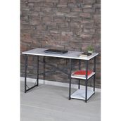 Mobigoom 2 Raflı Çalışma Masası Bilgisayar Masası Ofis Ders Yemek Masası - Y: 72 cm D: 60 cm G: 120 cm - Beyaz