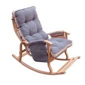 Mobil Deco 0003600033500 Gri Krem Sultan Lüx Ahşap Çift Minderli Çift Cepli Sallanan Sandalye