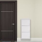 Mobilyapratik Beyaz Metal Ayakkabılık Mac3 - 3 Kapaklı - 50X15x103 H