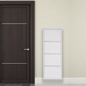 Mobilyapratik Beyaz Metal Ayakkabılık Mac4 - 4 Kapaklı - 50X15x136 H