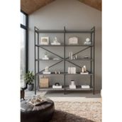 Mobitopya Nilamu Antrasit 150 cm Organizer Ofis Ev 150*170*34 cm 5 Raflı Kitaplık