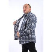 Moc Grande 22212 İndigo MC Three Rug Print Oduncu Erkek Gömlek