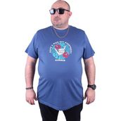 Moc Grande 23119 Summer Büyük Beden İndigo Erkek T-shirt