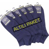 Moc Grande Mocgrande Erkek Büyük Beden Bambu Dikişsiz Altılı Paket Patik Çorap 11903 Lacivert - 46 - 50