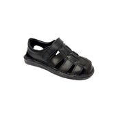 Moda Ayakkabı 0453 Siyah Deri Erkek Sandalet