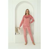 Moda Çizgi 20624 Kadife Pembe Kadın Pijama Takımı