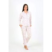Moda Çizgi 2776 Ekru Penye Uzun Kol Kadın Pijama Takımı