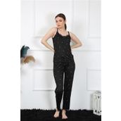 Moda Çizgi 4138 Siyah İp Askılı Kadın Pijama Takımı