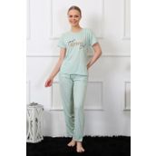 Moda Çizgi 4140 Su Yeşili Kısa Kol Kadın Pijama Takımı