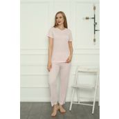 Moda Çizgi 4157 Pembe Penye Kadın Pijama Takımı