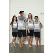 Moda Çizgi 50116 Aile Anne - Kız Penye Şortlu Pijama Takım