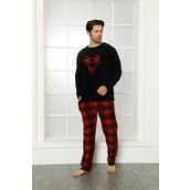Moda Çizgi 6798 Siyah Welsoft Polar Erkek Pijama Takımı