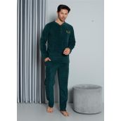 Moda Çizgi 6826 Yeşil Welsoft Polar Erkek Pijama Takımı