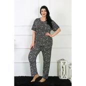 Moda Çizgi 75011 Siyah Büyük Beden Kısa Kol Kadın Pijama Takımı