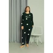 Moda Çizgi 808045 Welsoft Polar Büyük Beden Petrol Rengi Kadın Pijama Takımı