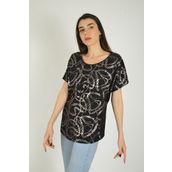 ModaHep Siyah Baskılı Kadın T-shirt