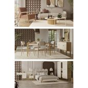 Modalife Eco Bohem Üçlü Midi Düğün Paketi - Oturma Grubu / Yatak Odası Takımı / Yemek Odası Takımı