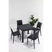 Modalife Rattan Antrasit 80x80 cm 4 Kişilik Bahçe Masa Takımı