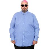 Mode XL 20399 Saks Saten Çizgili Erkek Gömlek