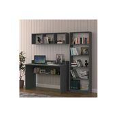 Modern Çalışma Masası Seti %100 Mdf Bilgisayar Ders Ofis Masası Kitaplık Çmt001 Antrasit