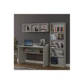 Modern Çalışma Masası Seti %100 Mdf Bilgisayar Ders Ofis Masası Kitaplık Çmt001 Kül Gri