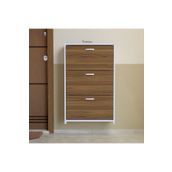 Modilayn Mihra 72 X 112 X 25,5 Cm Düşer Kapaklı 3 Katlı Ayakkabılık -Ceviz