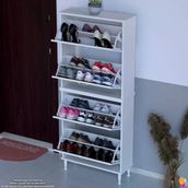 Modilayn Umay' 2 Li Kapı Önü 72 X 168X 25,5 Cm’ Lik 4 Düşer Kapak 8 Göz Bölmeli Ayakkabılık