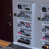 Modilayn Verve Asma Kapı Önü 72x194x26 Cm Lik 3 Düşer Kapak 10 Göz Bölmeli Ayakkabılık Beyaz