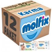 Molfix Ferah Temizlik 6x60 + Yenidoğan 6x50 Karma Set 12 Paket Islak Mendil