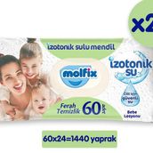 Molfix İzotonik Sulu Ferah Temizlik 60 Yaprak 24'lü Paket 1440 Adet Islak Mendil