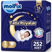 Molfix Tatlı Rüyalar No:3 Midi 252 Adet Bebek Bezi