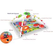 Molie Sesli ve Işıklı Eğlence Ormanı Aktivite ve Oyun Halısı MOL-023 - Renkli - 80 x 80 cm