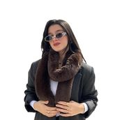 Mollycrush Peluş Atkı, Standart, mollypelusatkı, Kahverengi, kadın