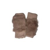mollycrush Peluş Kürklü Parmak Açık Eldiven, Tek Ebat, Peluş Kürklü Parmak Açık Eldiven, Pudra, kadın