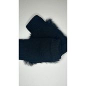 mollycrush Peluş Kürklü Parmak Açık Eldiven, Tek Ebat, Peluş Kürklü Parmak Açık Eldiven, Siyah, kadın
