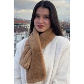 mollycrush Peluş Yumuşak Soft Atkı, Standart, mollysoftatkı, Camel, Kadın