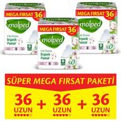 Molped Pure&Soft Uzun Süper Mega Paket 3x36 Adet Hijyenik Ped