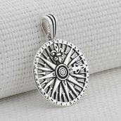 Mona Roza Açı Tasarımlı 925 Ayar Pusula Gümüş Kolye Ucu