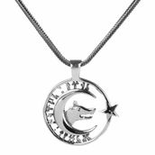 Mona Roza Göktürkçe Allah Türkü Korusun Yazılı Gümüş Kolye