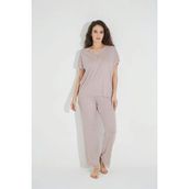 Monamise 18486 Vizon Dantelli Kısa Kollu V Yakalı Kadın Pijama Takımı