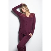 Monamise 19230 Bordo Kadın Pijama Takımı