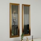 MONEayna 2'li Gold Çerçeveli Ayna 30x90 Cm Pg003 Altın