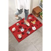 Monnhein Red Pati Dostlar Kapı Önü Paspası - Renkli - 40 x 60 cm