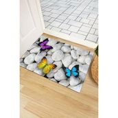 Monnhein Taş Kelebek Kapı Önü Paspası - Renkli - 40 x 60 cm