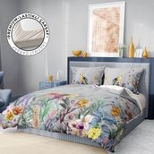 Monohome Premium Luxury 3D Pamuk Saten Flowers Forest Çift Kişilik Nevresim Takımı