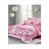 Monohome Sevgililer Günü %100 Pamuk Saten Pink Love Çift Kişilik Nevresim Takımı
