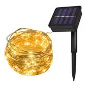 Monozone Solar 100 Led 12Metre Güneş Enerjili Bahçe Ev Parti Perde Süsü Aksesuarı Noel Yılbaşı Ağacı Işığı Ip65